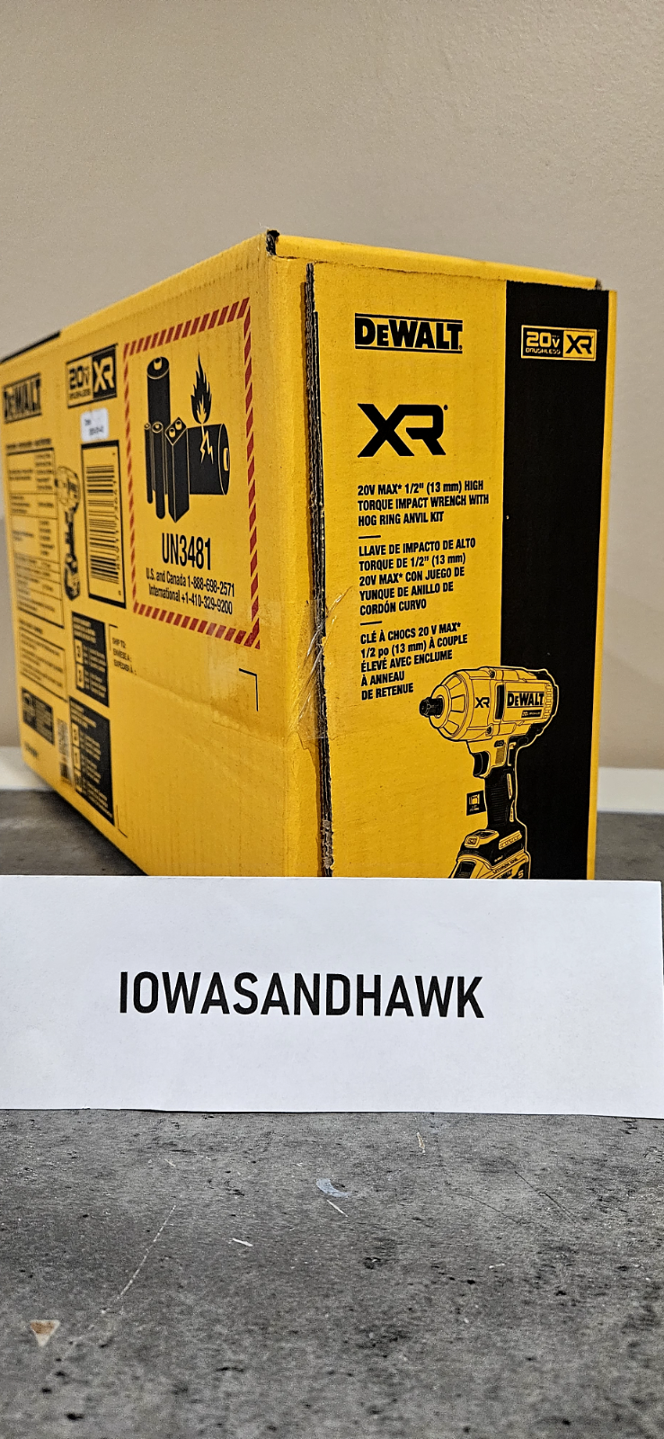 DeWalt 20v Brushless XR 1/2" High Torque Impact Wrench Hog Ring Anvil DCF900P1