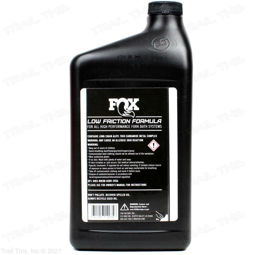 Fox Racing 20 Weight Gold Bath Oil 32oz 32-Ounce Bottle for MTB Suspension