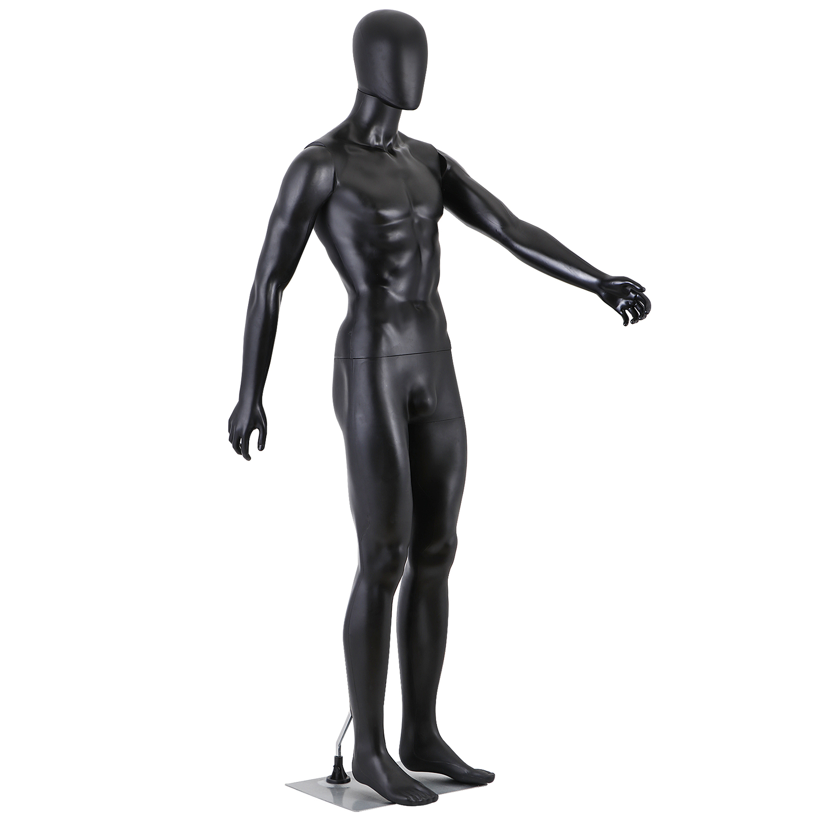 73'' High Full Body Male Mannequin with Metal Base Adjustable Mannequin Stand