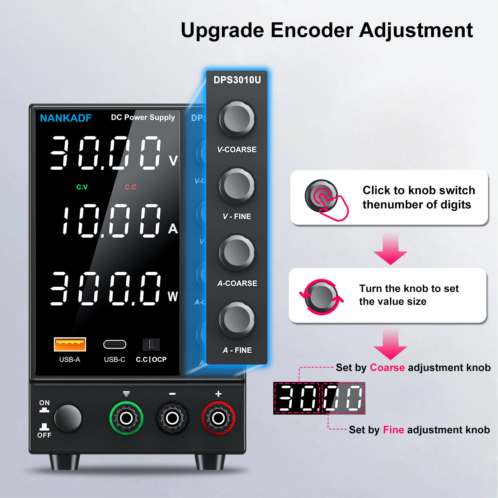 Adjustable DC 0-30/60120V 0-3/5/10A Lab Power Supply Variable Bench Switching
