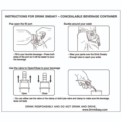 Drink Sneaky | Smuggle Booze | Hide Your Liquor | Concealable Beverage Container