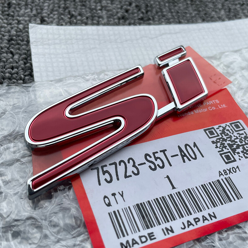GENUINE OEM Red Si Emblem For honda civic 2Dr 4Dr Trunk Rear Badge Sticker Decal