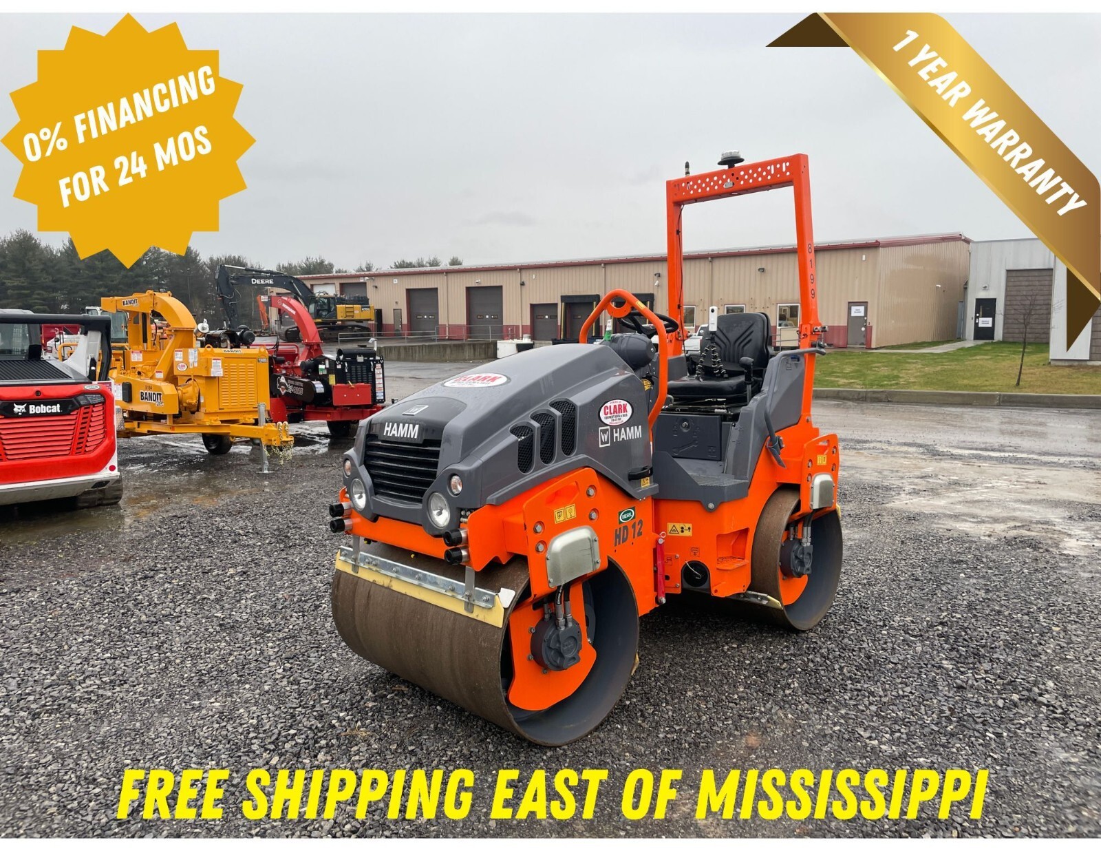 2022 HAMM HD12 VV 47inch Double Drum Vibratory Ride On Roller Compactor - 47"