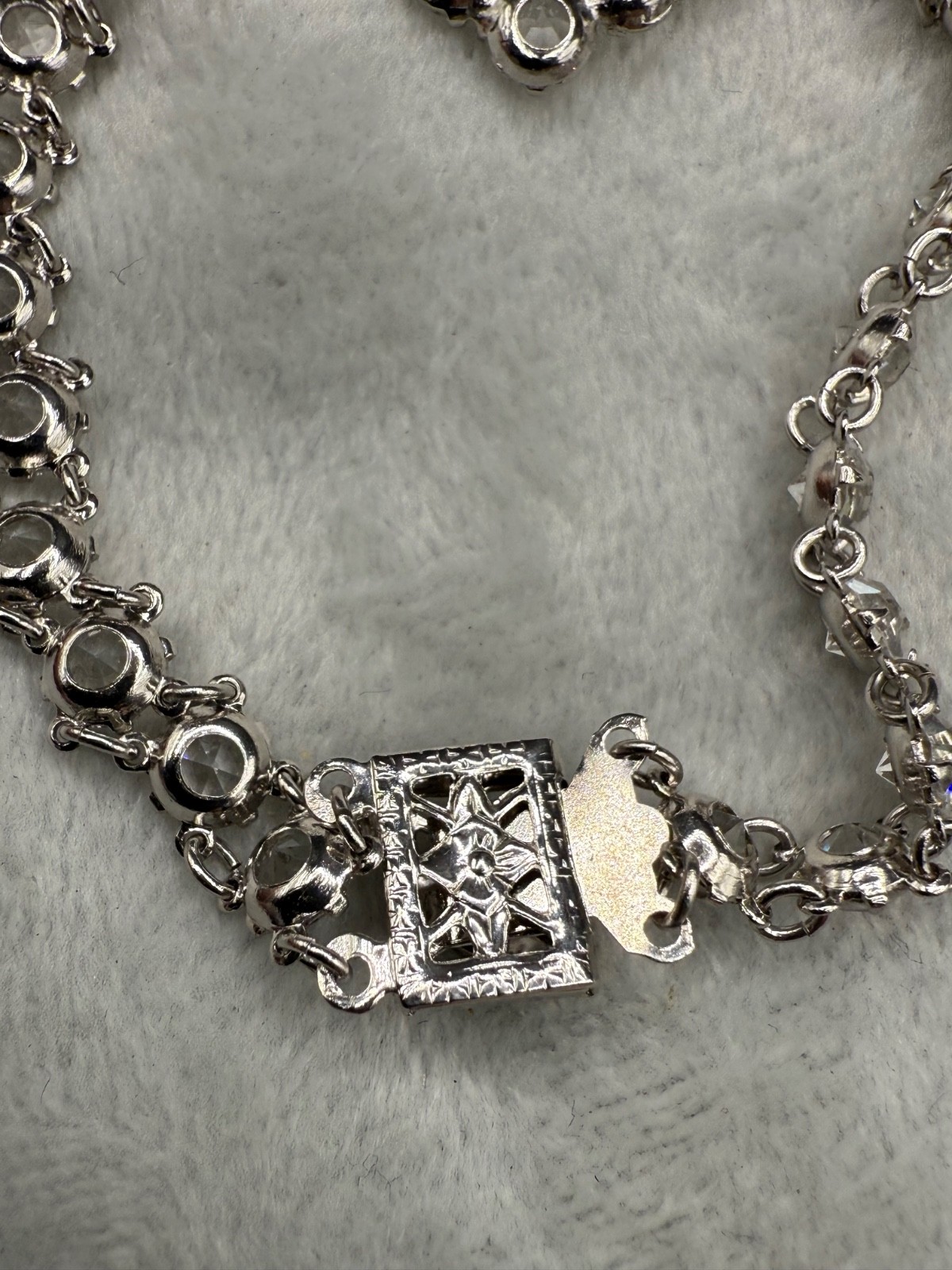 Vintage Crystal Bracelet Open Back Wedding Prom Formal 7"