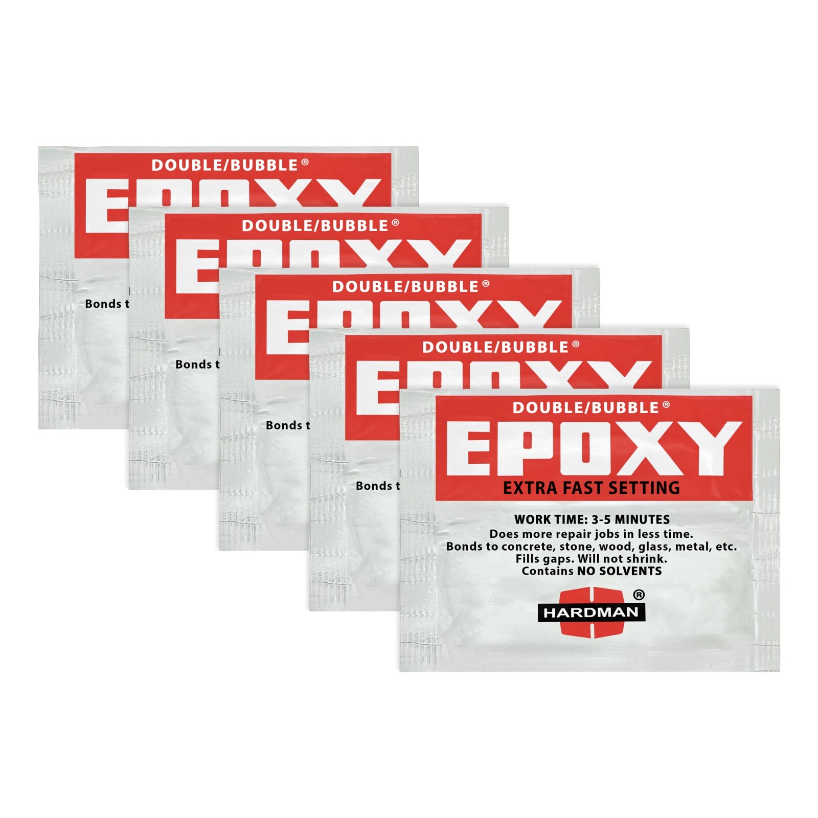 Hardman Double Bubble Red Extra Fast Setting Epoxy Adhesive - 04001 (5 Pack)