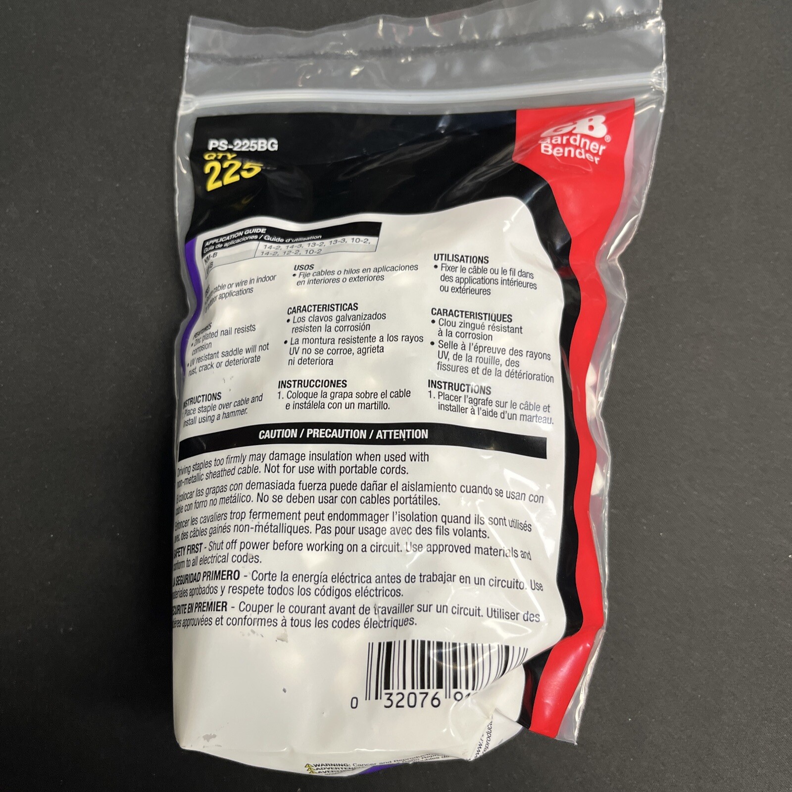 Gardner Bender PS-225BG White NM Plastic Cable Staple 1/2 in. Qty 225