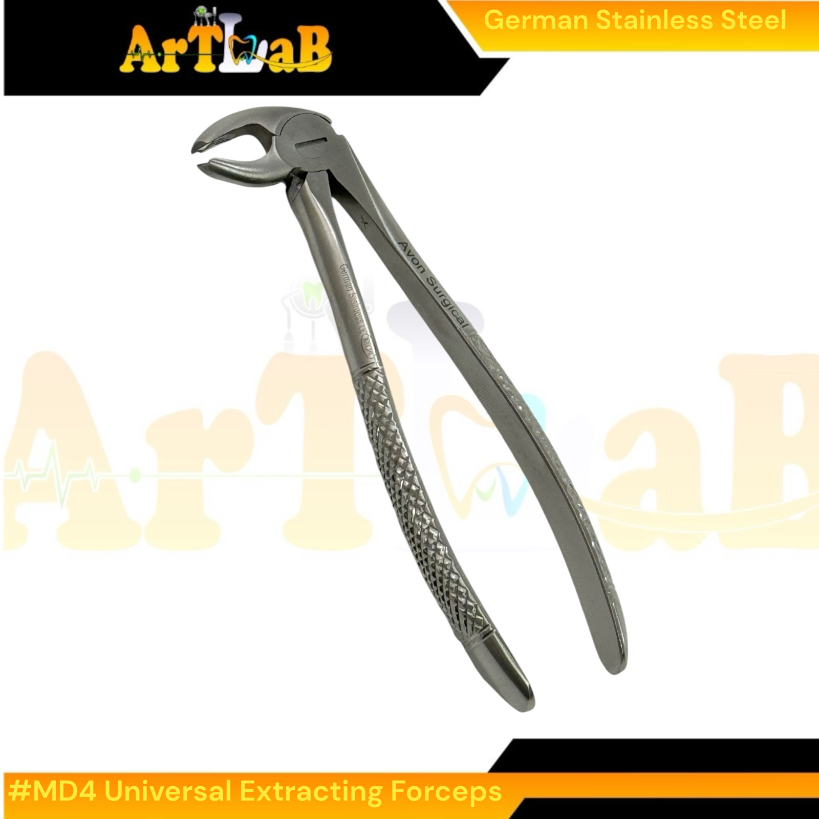 Universal Tooth Extraction Pliers MD4 for Lower Molars - German Stainless Steel