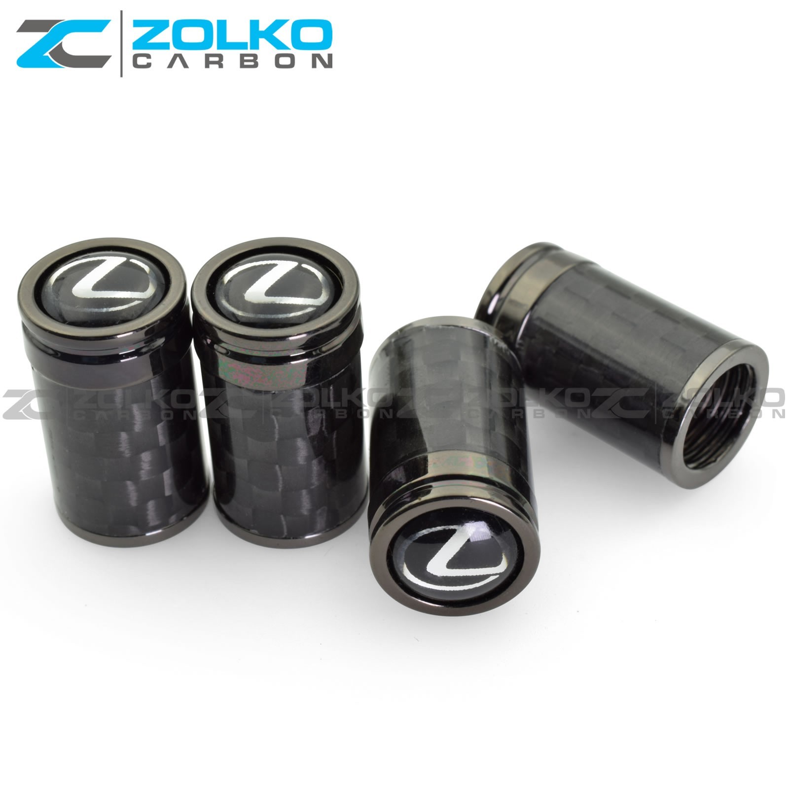 VALVE STEM CAPS WHEEL TIRE CARBON FIBER 4PC 2 COLOR OPTION - VC02 VC27