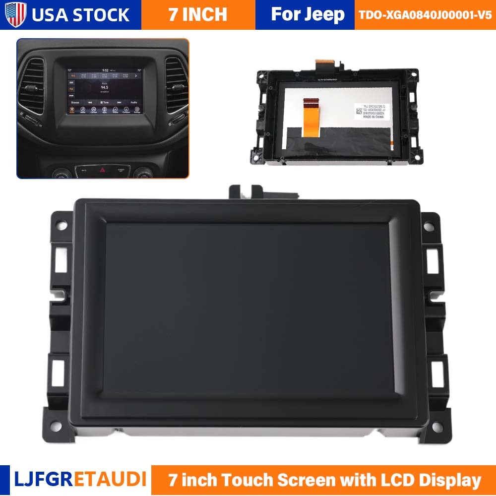 7" LCD Touch Screen w/ Frame For 2017-2020 Jeep Compass Radio Navigation Replace