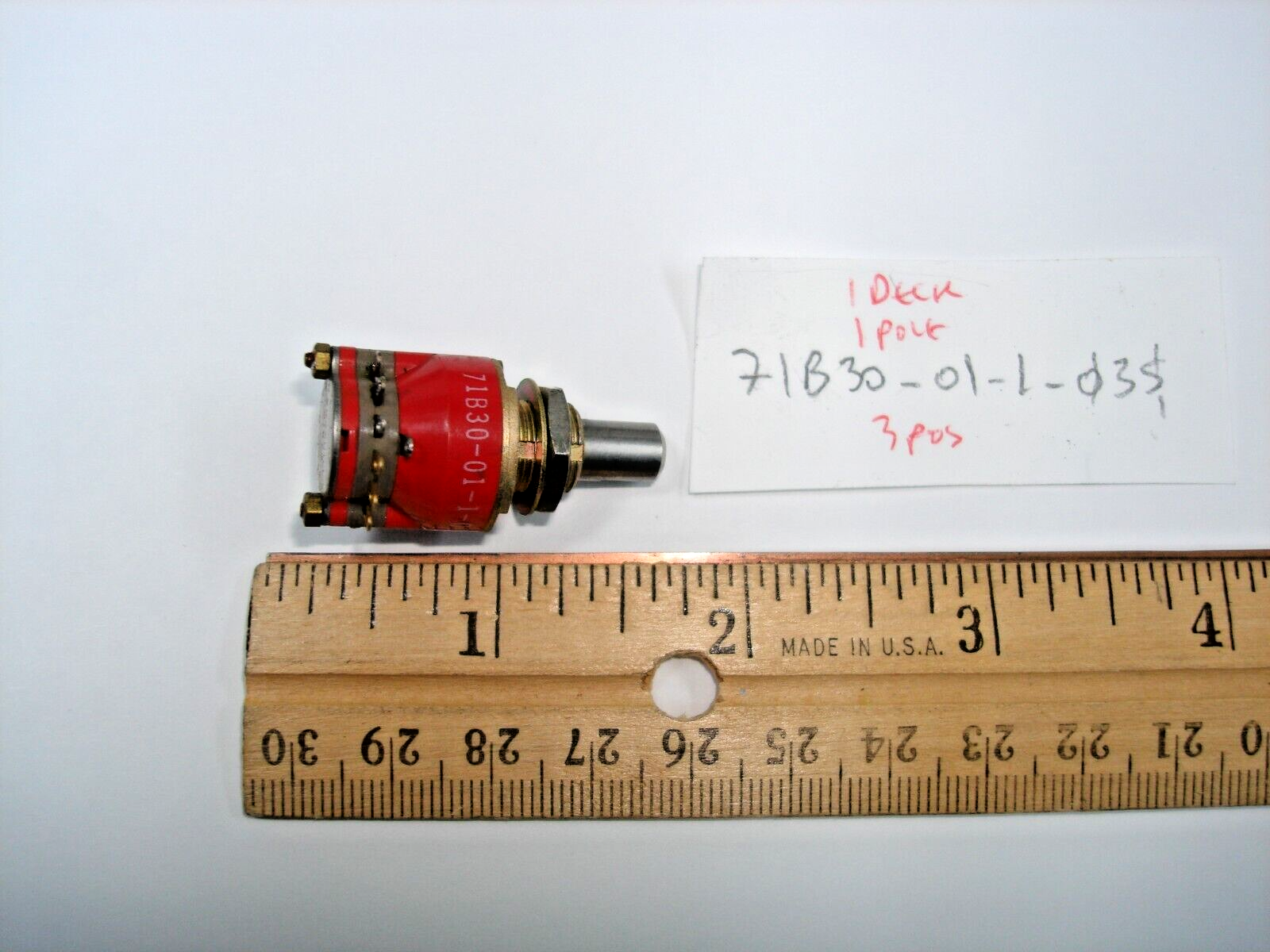 1P3T Rotary Switch Grayhill 1 Pole 3 Position 71B30-01-1-3S SP3T Shorting