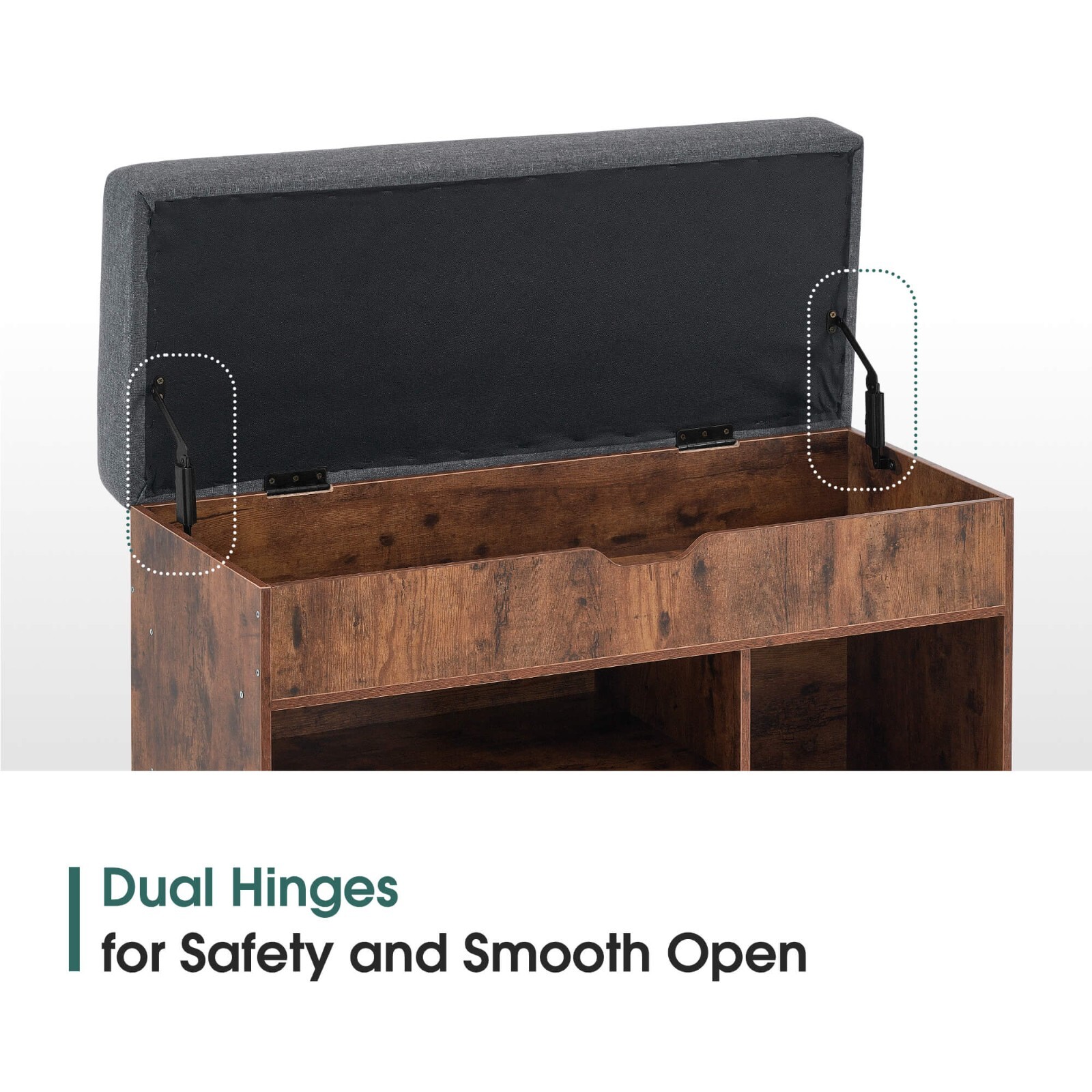 ivinta 37" Storage Bench with Padded Cushion for Living Room, 7702