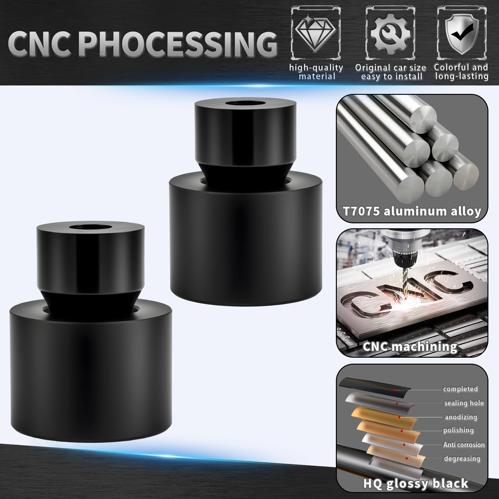 Crash Bar Slider End Replacement Kit For Harley Softail Touring Dyna Street Bob