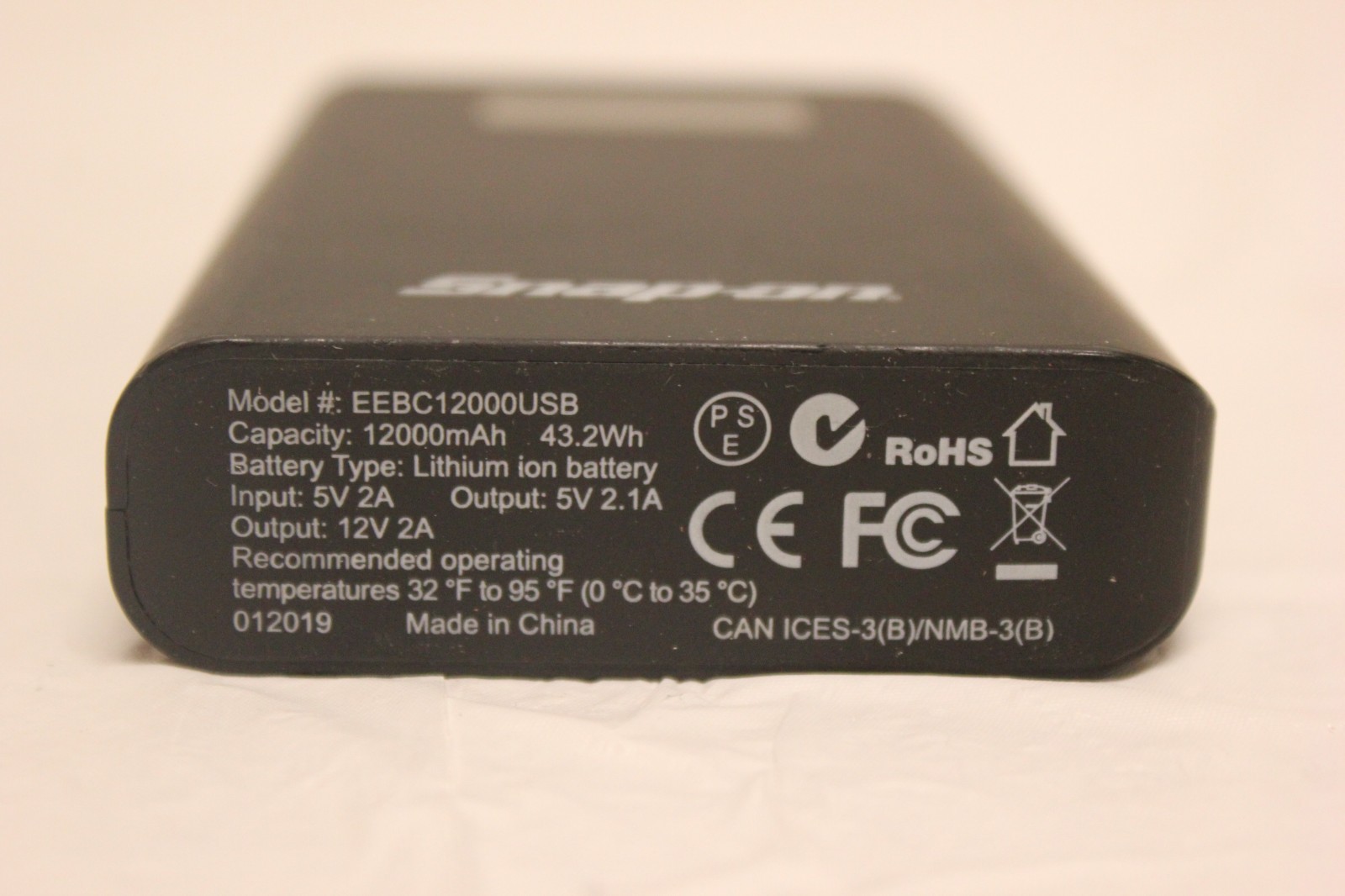 Snap-On Portable Power Pack EEBC12000US J44