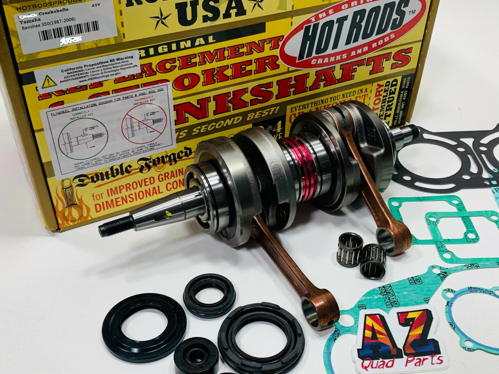 Banshee 350 64mm Stock Bore Wiseco Hotrods Crank Seals Top End Motor Rebuild Kit