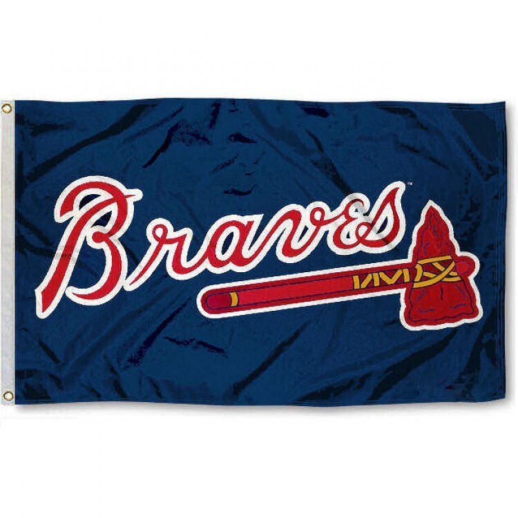 ATLANTA BRAVES 3'X5' FLAG/BANNER **100% FULL COLOR ON BOTH SIDES OF THE FLAG**