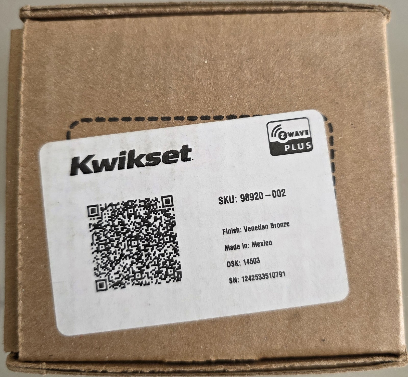 Kwikset ‎HomeConnect 620 Smart Lock Z-wave in Venetian Bronze ‎(98920-002)