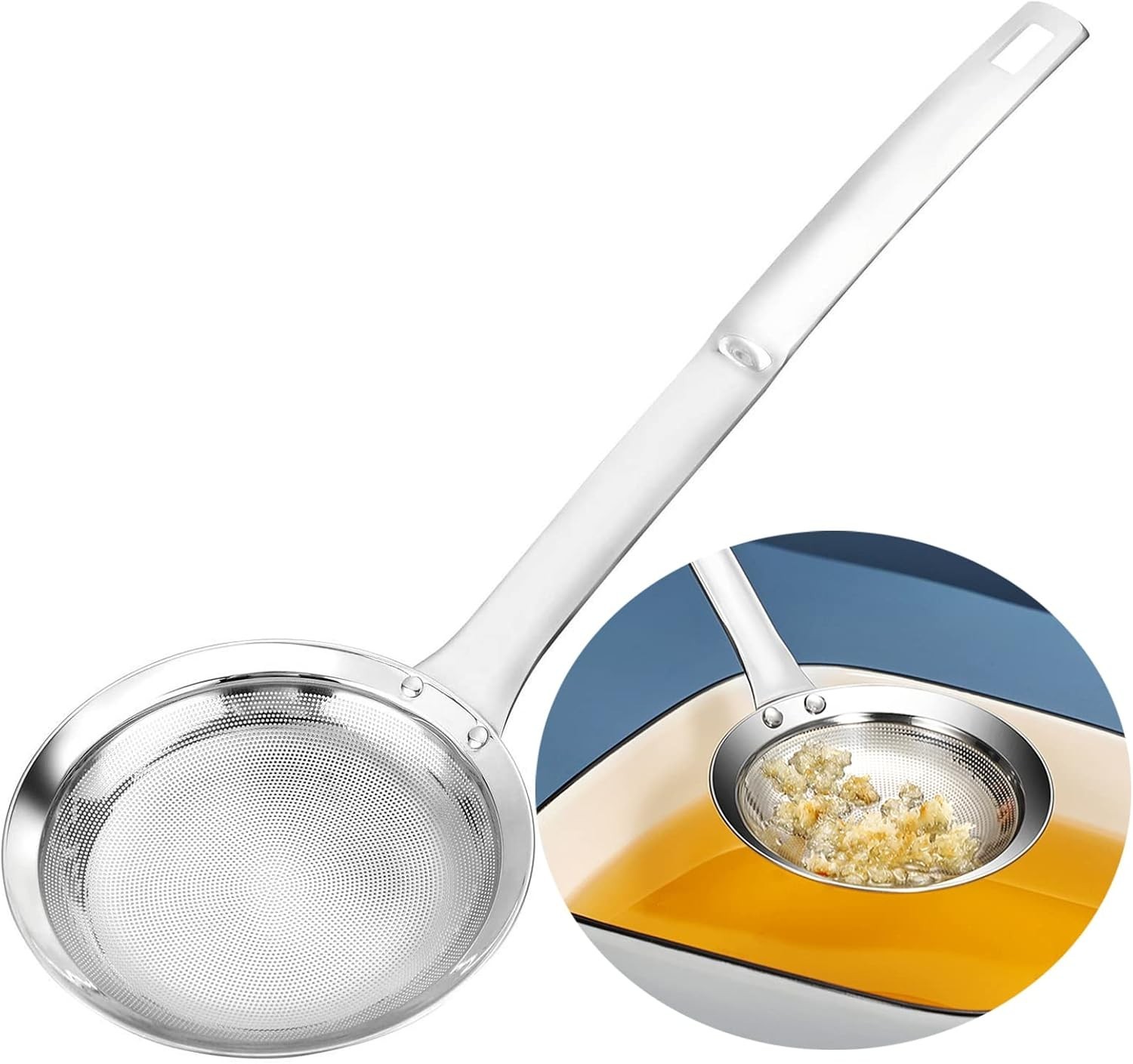 Stainless Steel Fat Skimmer Spoon – Ultra-Fine Mesh Filter Scoop for Kitchen