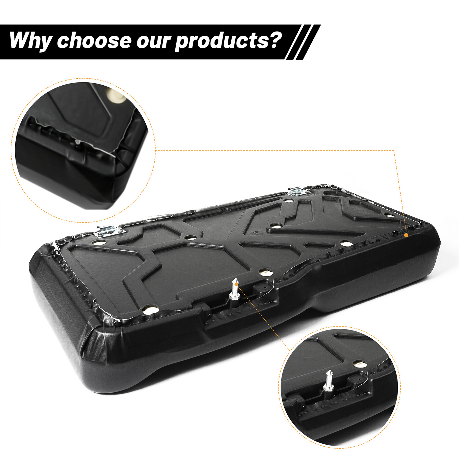 Driver & Passenger Seat Bottom for Polaris Ranger 900, 570, 1000,CREW