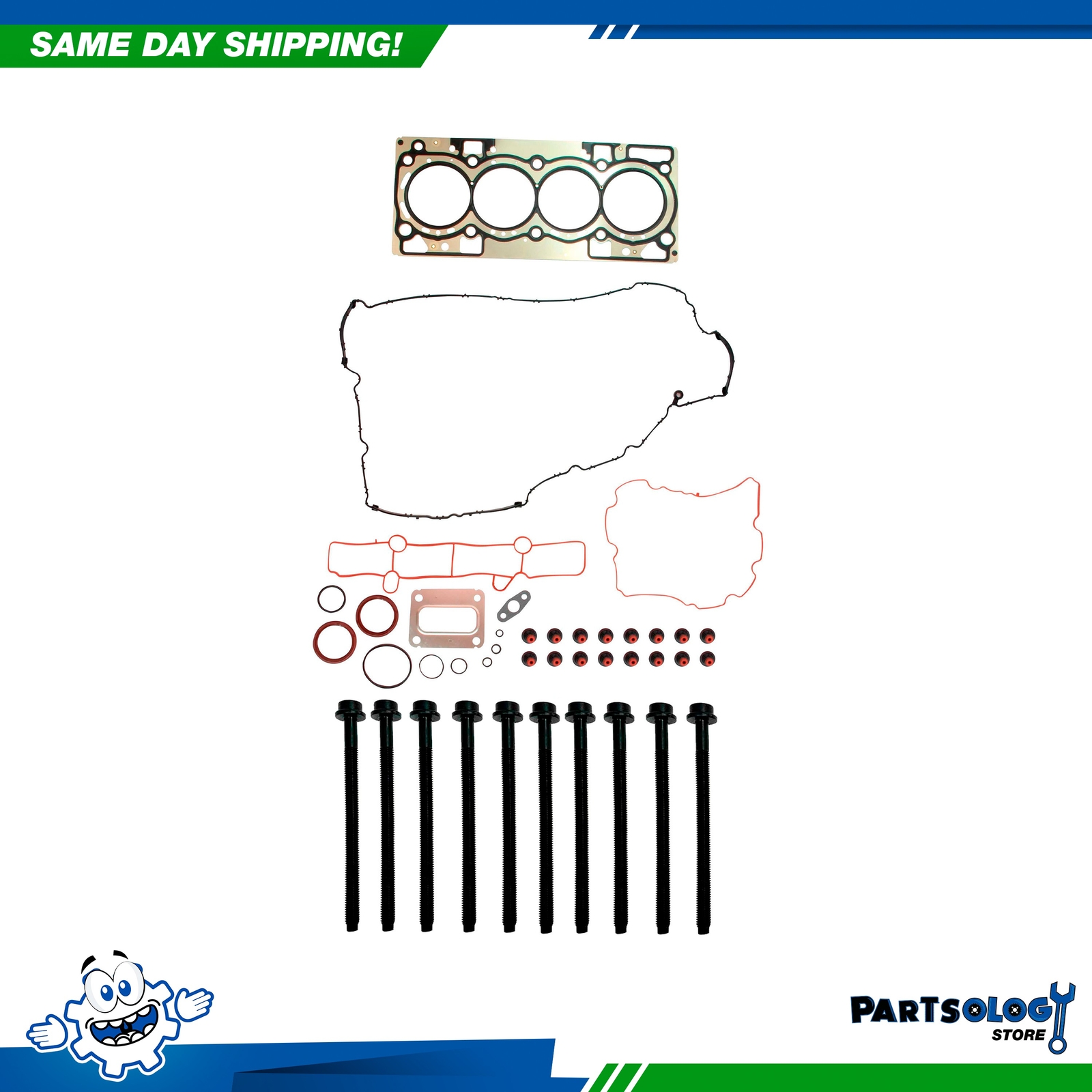 DNJ HGB4312 Cylinder Head Set with Head Bolt Kit For 14-20 Ford 1.5L DOHC