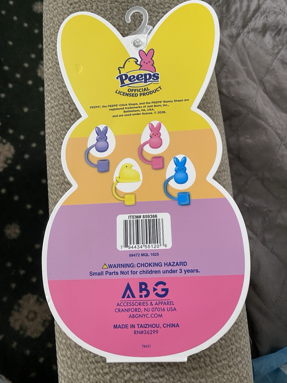 Peeps Easter Straw Toppers Set of 4 Fits 10mm Straws New