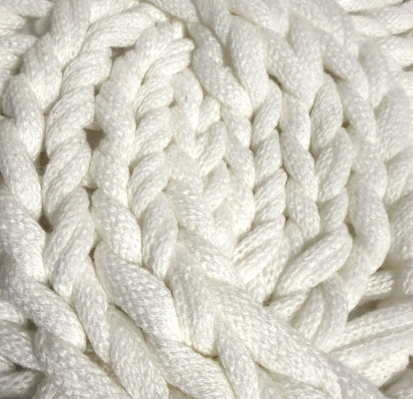 Pottery Barn 24" Cable Knit Accent Pillow Cover Sham Chunky Knit White Zipper