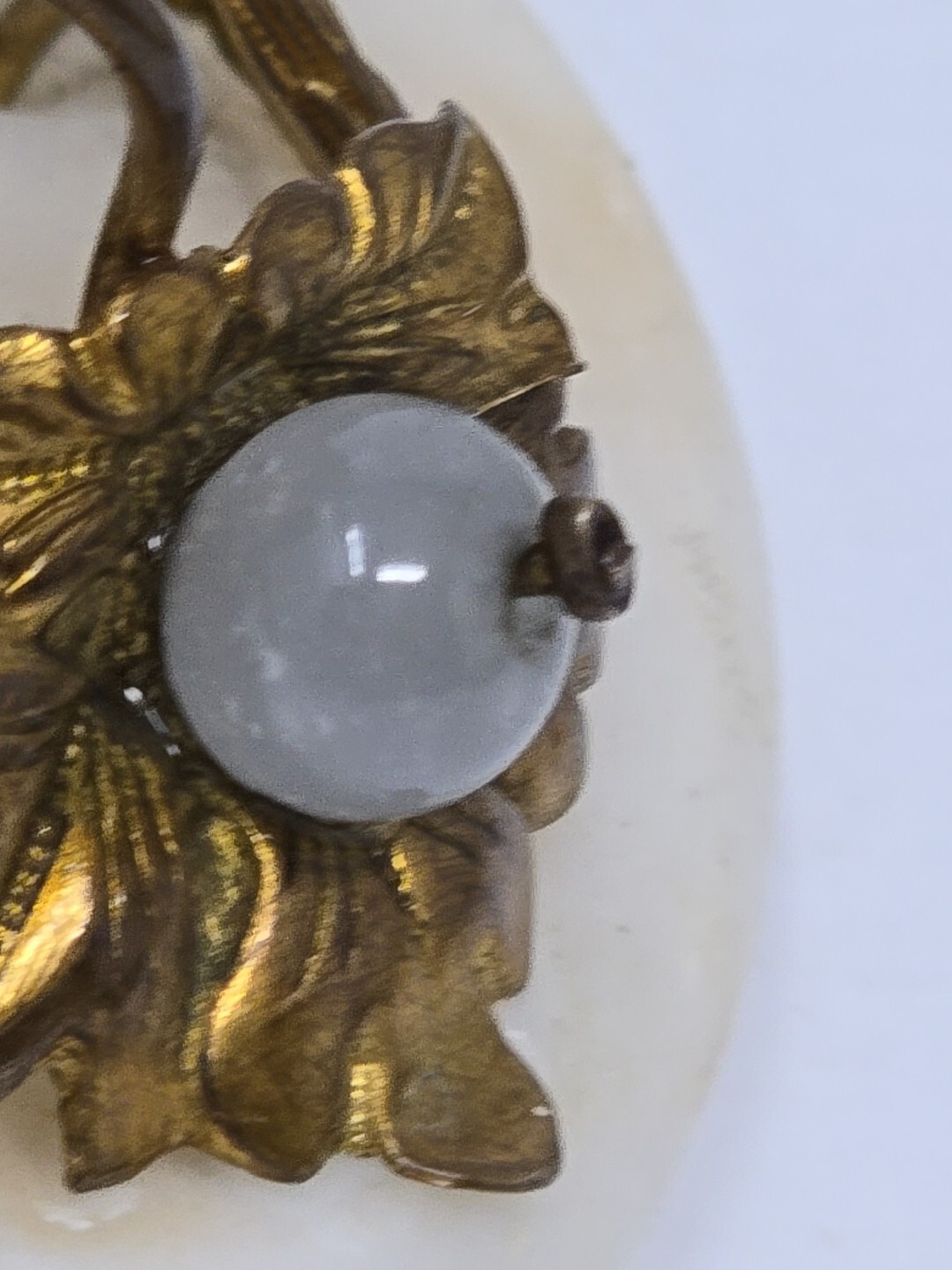 19th Century Marble, Porcelain & Brass French Made Inkwell