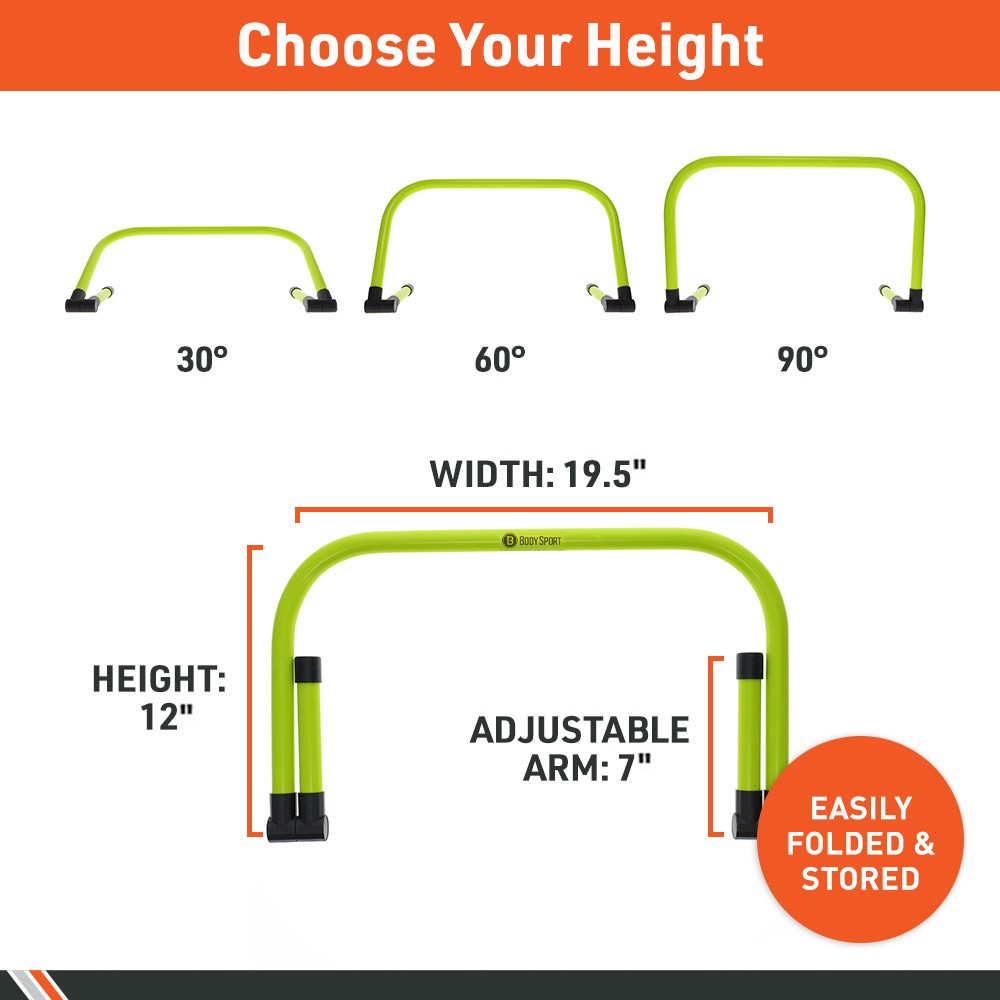 Body Sport Adjustable Athletic Speed Training Hurdles, Jumping & Speed Training