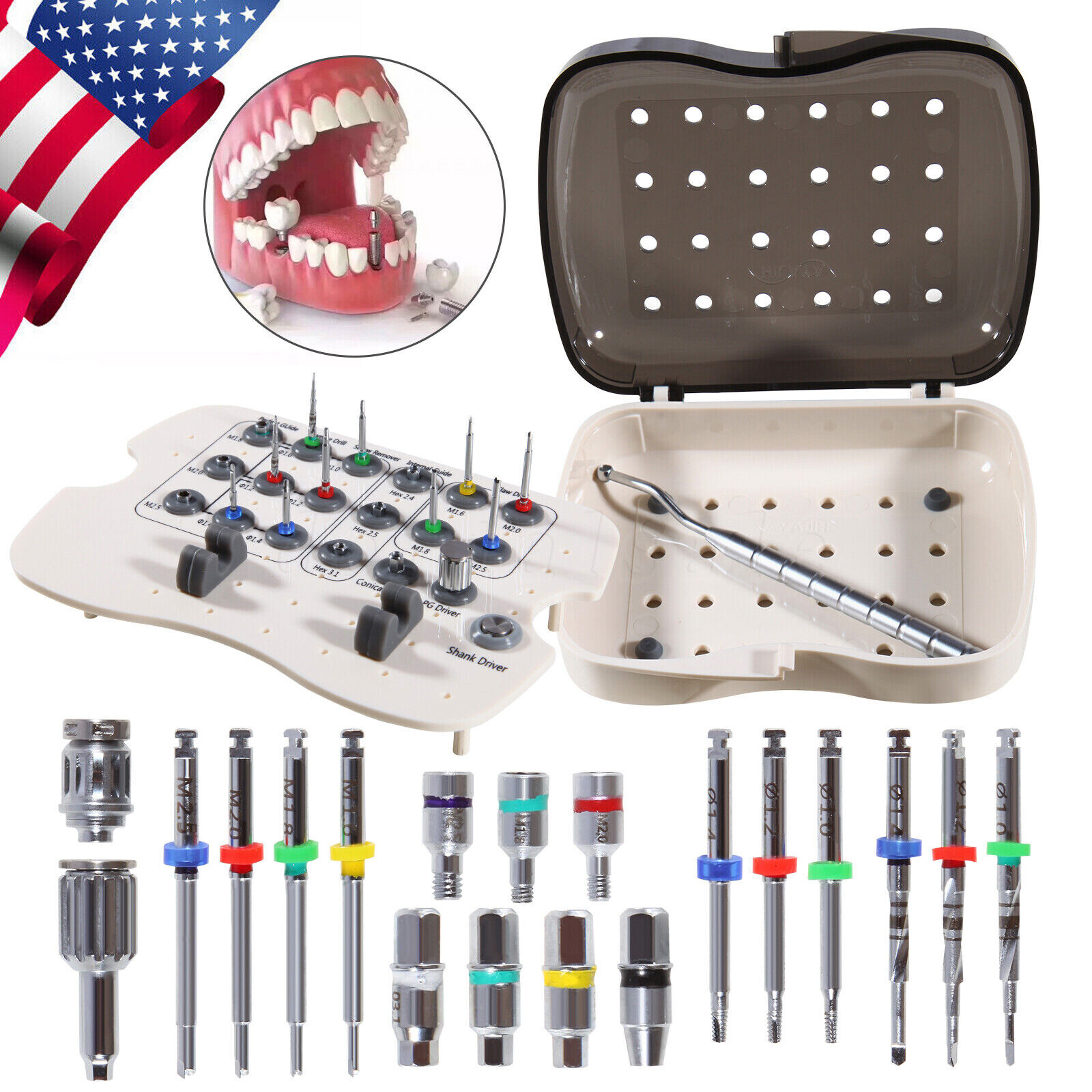Dental Implant Fixture & Broken Screw Removal Kit Remove Surgical Tool Remover