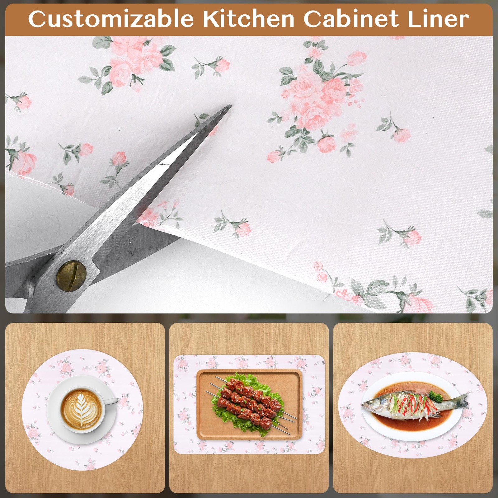 Non-Adhesive Shelf and Drawer Liner for Kitchen Cabinets, 12 in x 10FT Strong...