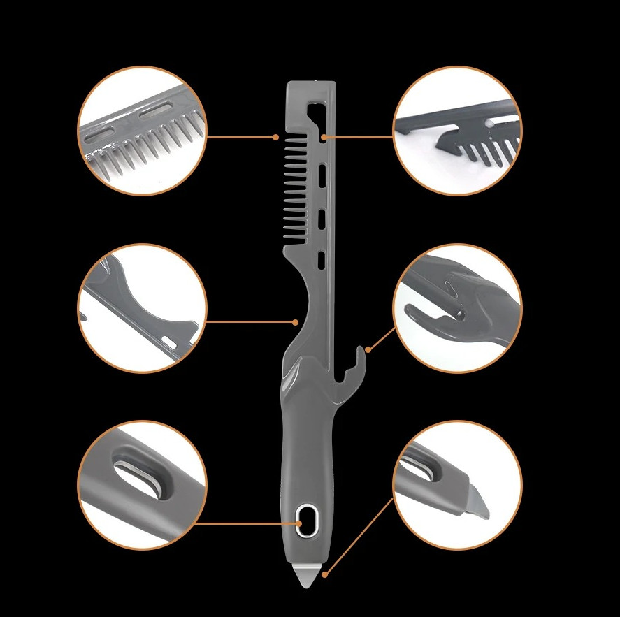 1 pc Multi-Function Paint Tool Cleaner Stirrer Can Opener Roller & Brush Scraper