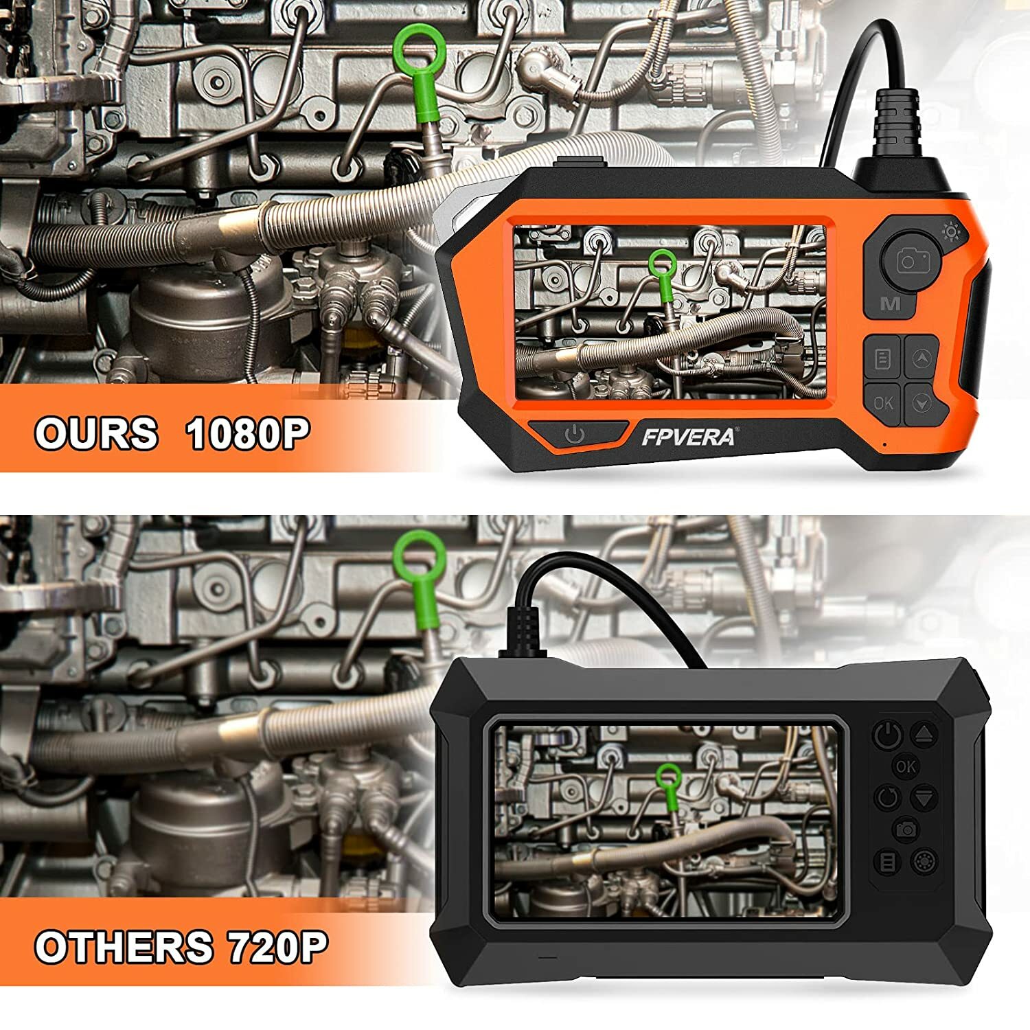 1080P Pipe Inspection Camera Endoscope Video Sewer Drain Cleaner Waterproof USB