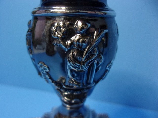 Antique Victorian Dwarf Urn Silverplate Candlesticks Richard Hodd & Son London