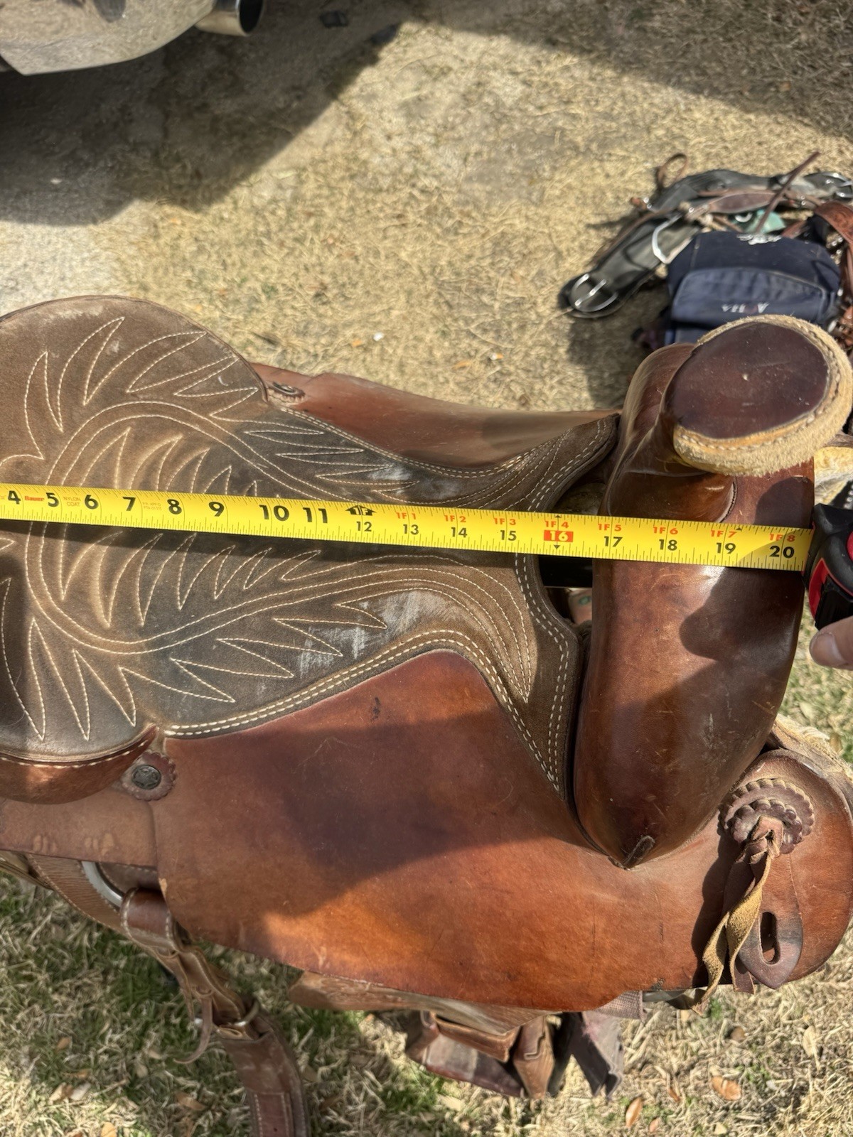 Hand Made by Doyle Horton Western Saddle Tooled Leather Collectible