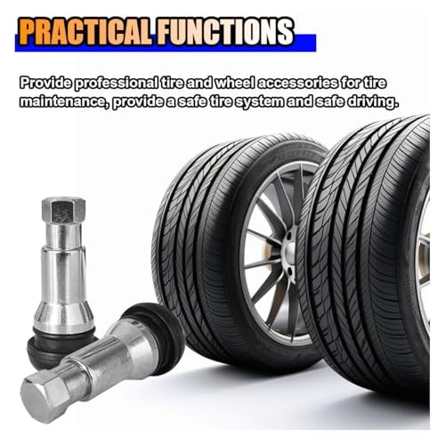 5PCS TR413AC Car Tire Valve Stems, Aluminium Alloy Snap-in Car Tire Silver