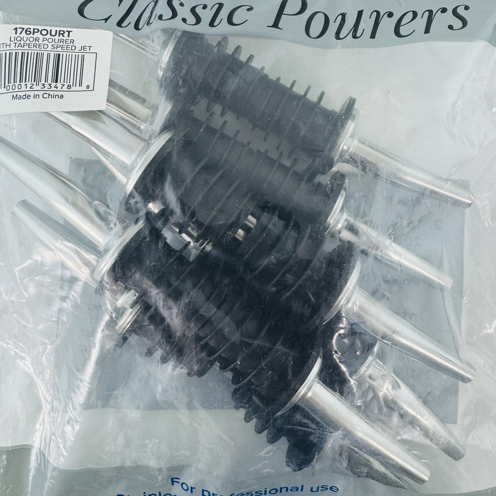 Stainless Steel Classic Bottle Pourers W/Tapered Spout 12 Pack Pourer