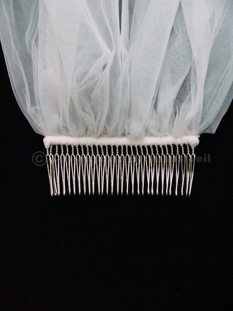1T Ivory Bridal Fingertip Length Pencil Edge Wedding Veil