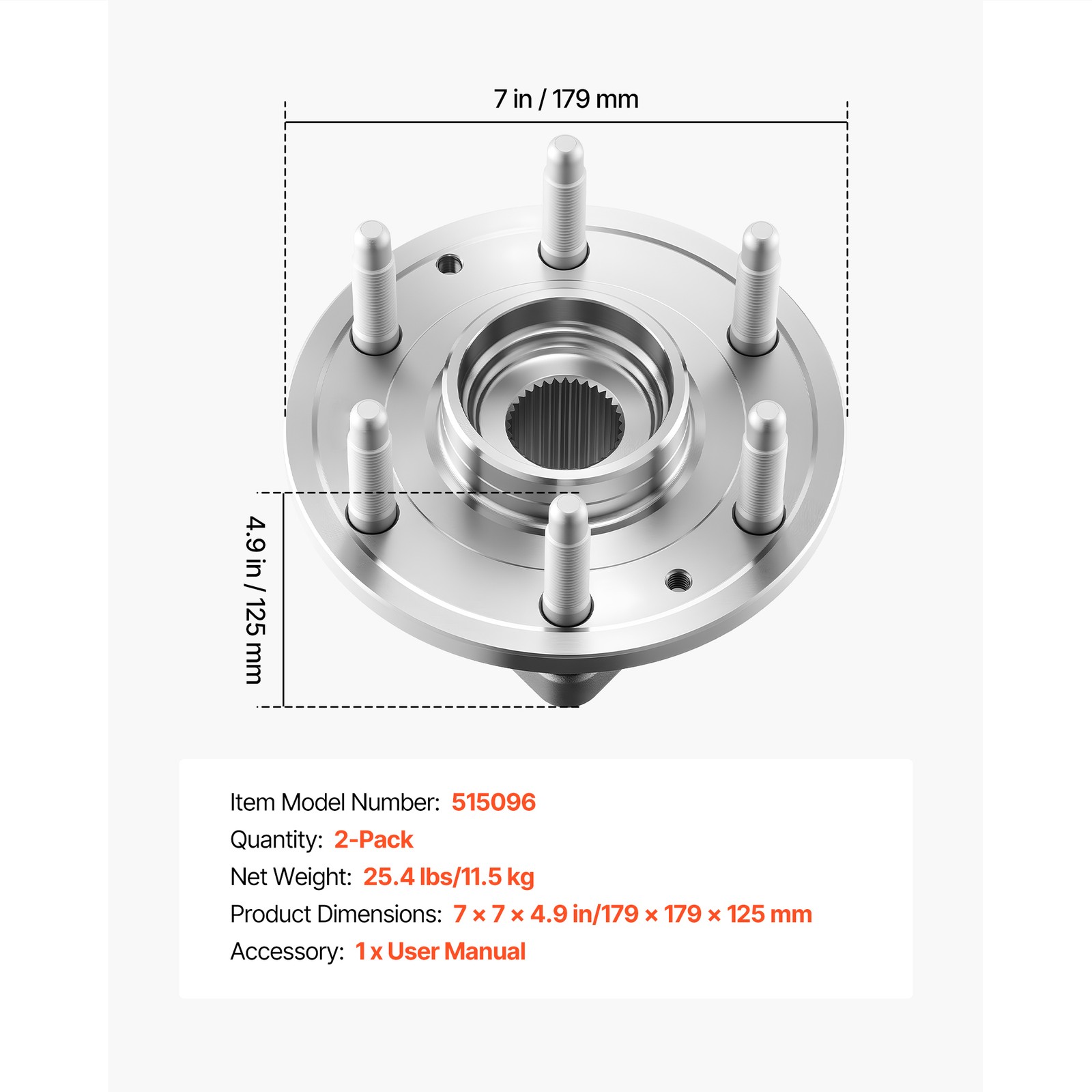 2PCS 4WD Front Wheel Bearing Hubs for 1999-2014 Chevy GMC Silverado Sierra 1500