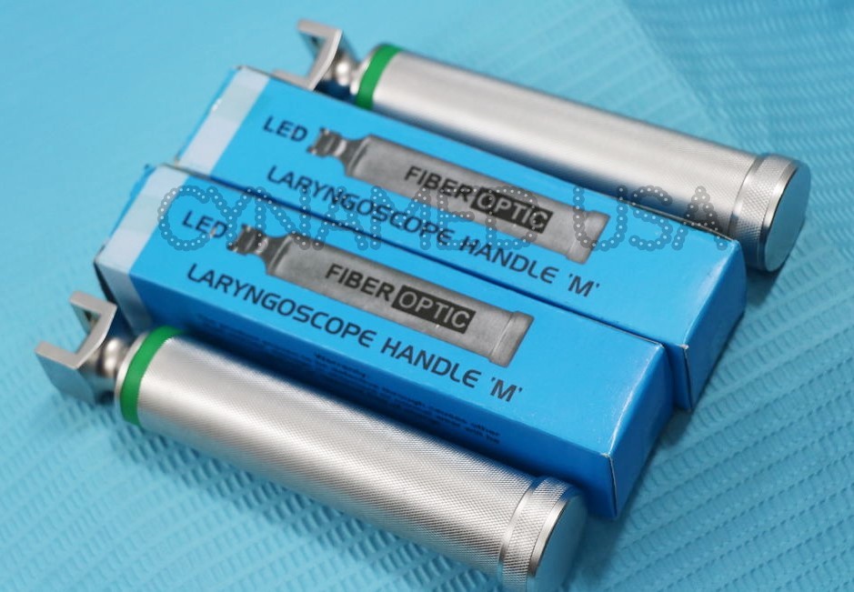 NEW 2 PREMIUM GRADE Fiberoptic Laryngoscope Handle Medium EMT Anesthesia A+ CE