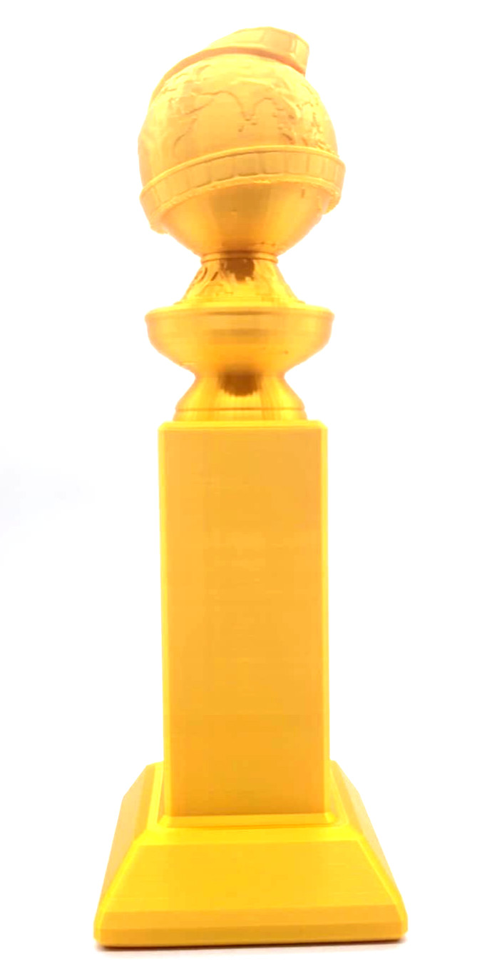 Replica Golden Globe Award -Full Size 11" 3D Printed Trophy in Silk Gold PLA