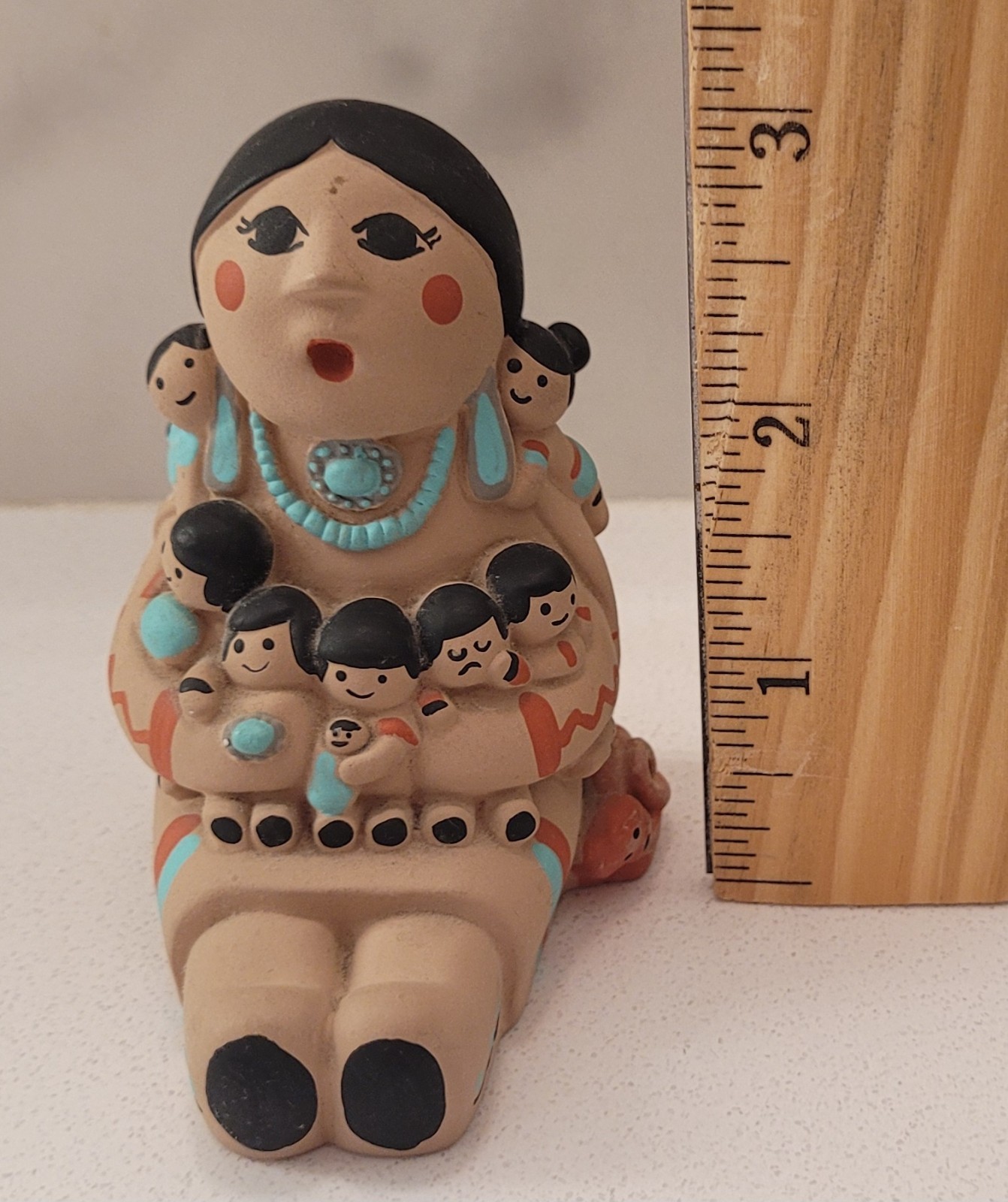 Vintage Teissedre Signed Native American Storyteller Hand Painted Figurine
