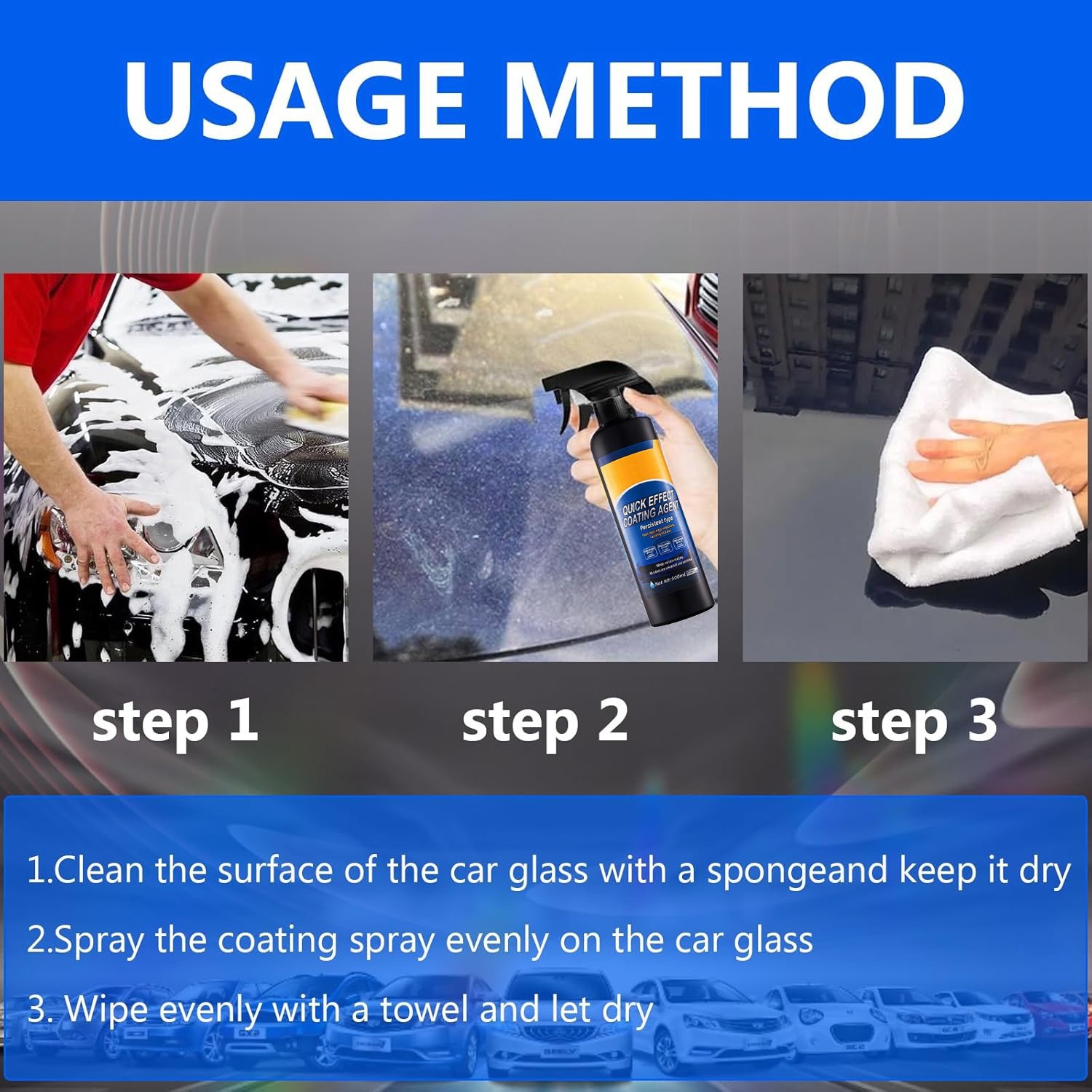 Sopami Car Coating Spray - 16.9 fl oz Waterless Ceramic Coating Car Wax (500ml)