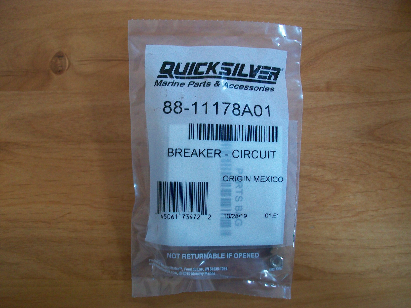 MERCURY / MERCRUISER OEM 50AMP CIRCUIT BREAKER 88-11178A01 SS FROM 88-806950