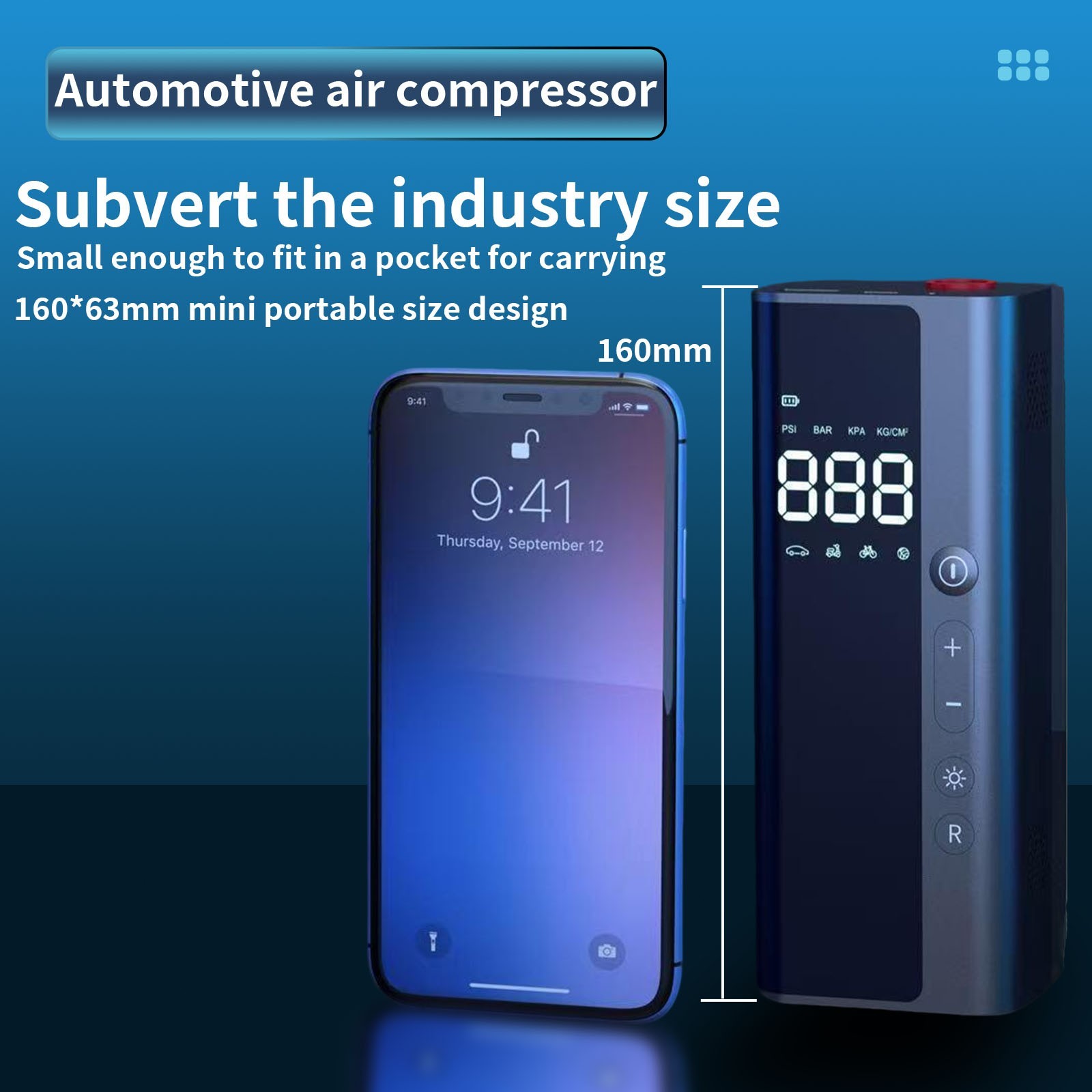 Upgrade Auto Tyre Inflator Air Pump Car Compressor Electric Portable Power Bank