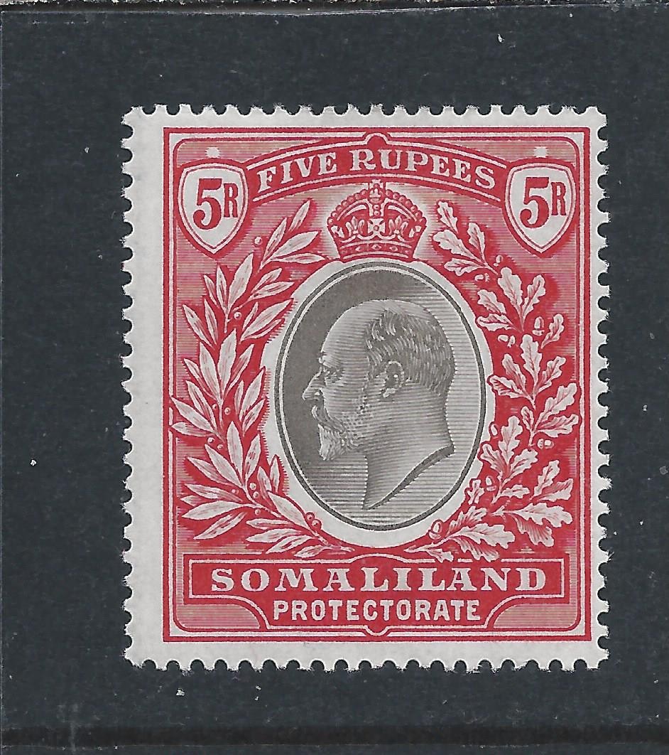 SOMALILAND 1904 5r GREY-BLACK & RED MINT SG 44 CAT £100