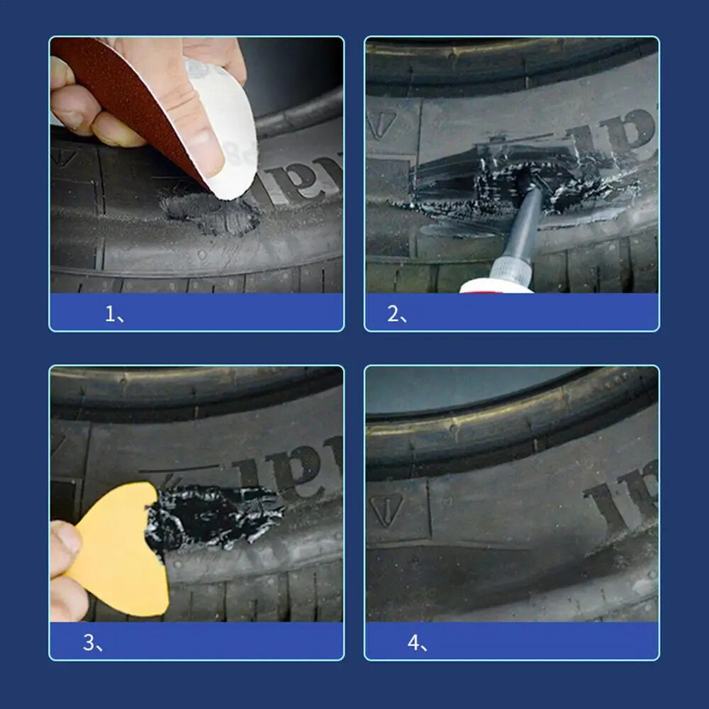 50ml Tire Patch Plug Sidewall Repair Glue For Side Bonding Or Tire Leakage