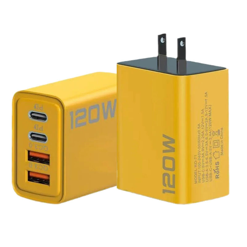 120W 4-Port USB C Fast Wall Charger Block For All Cell Phone iPad