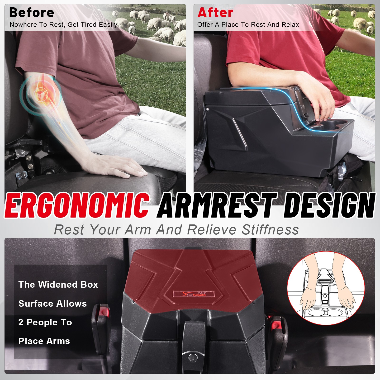 For Polaris Ranger 1000/ XP 1000/Crew XP 900/ 570 UTV Center Console Armrest Box