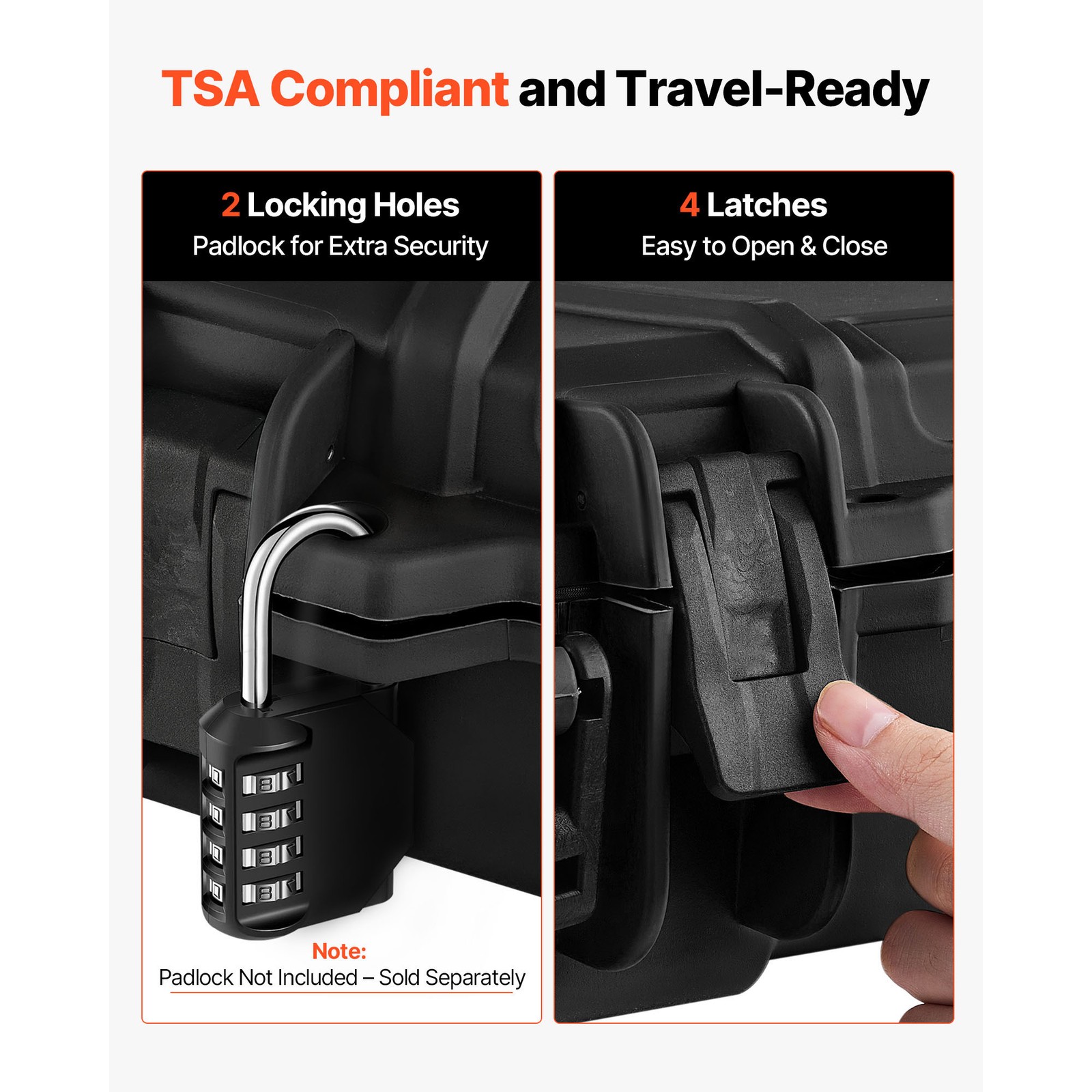 Uimoso Hard Rifle Case IP67 Waterproof Gun Storage with Customizable Foam Black