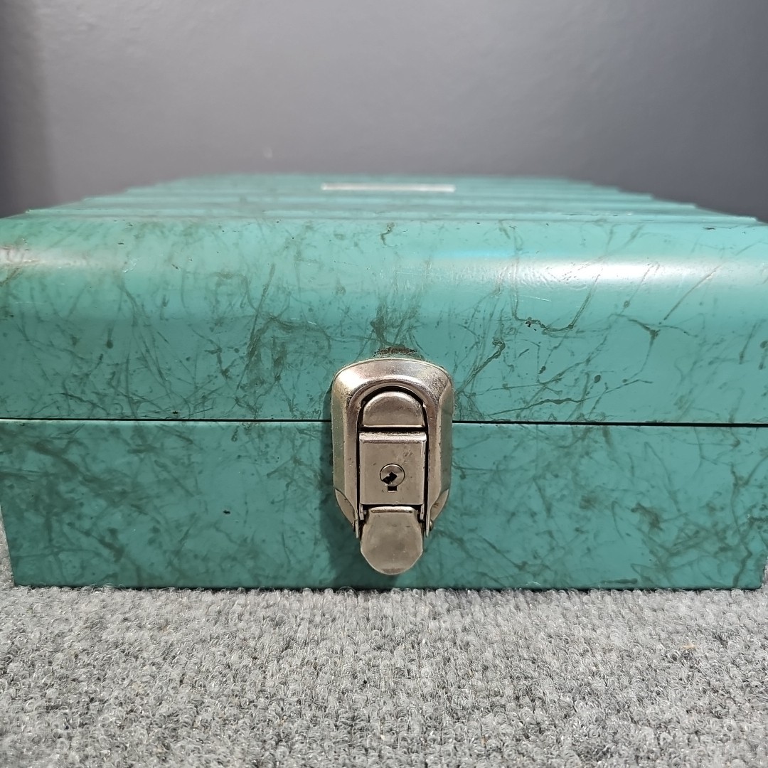 Sears Roebuck And Co. “TOWER” Green Marbled Lock Box No Key Vintage MCM