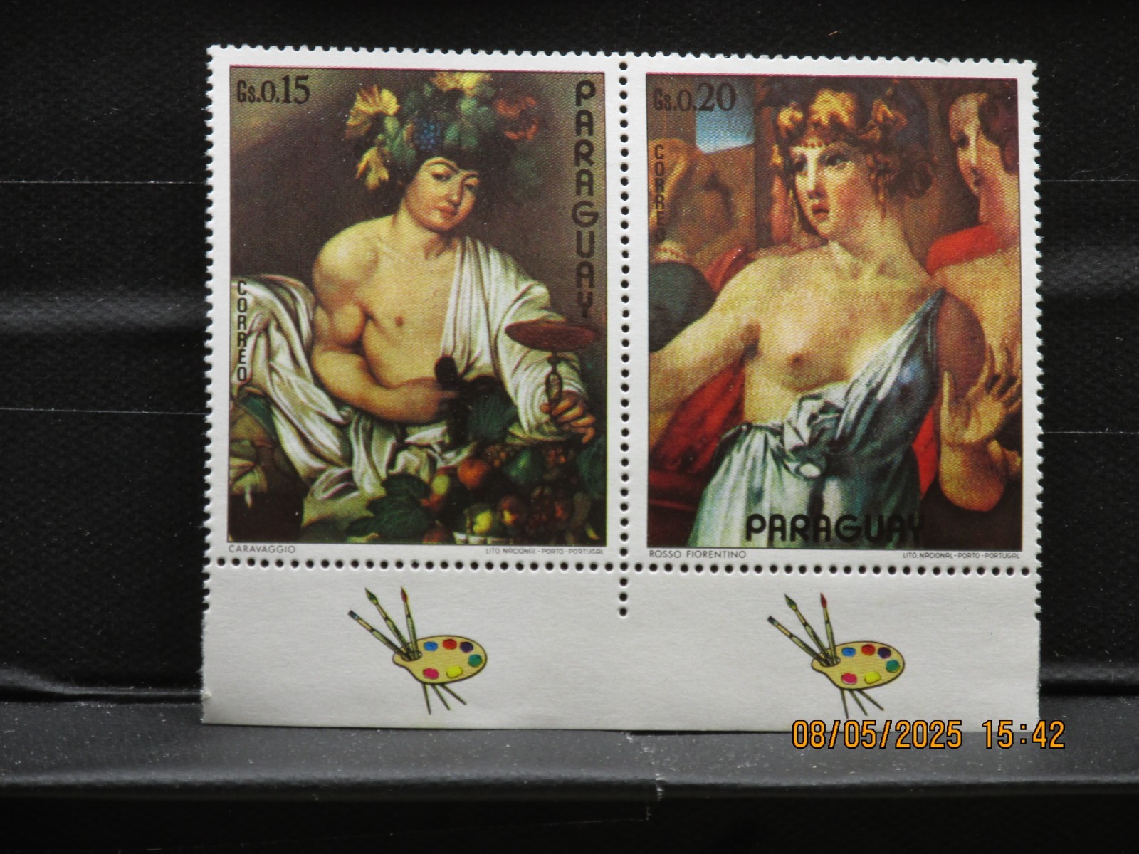 The listing:(2)Paraguay 1973 Vintage Women Famous Paintings Stamp-MNH-See Photos
